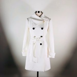 White House Black Market Off White Pea Coat XXS
